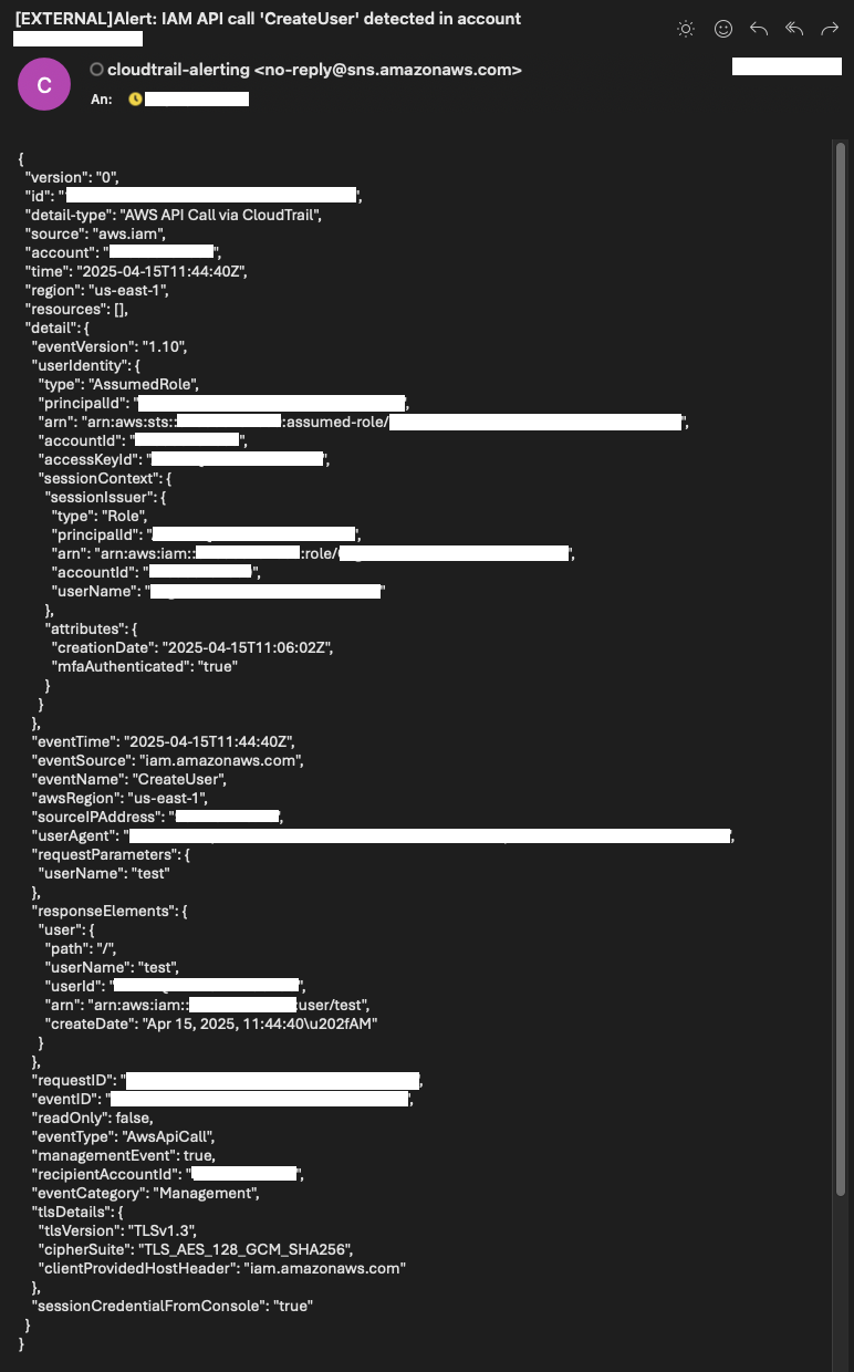 User Created SNS Notification