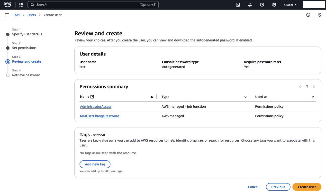 IAM User Configuration