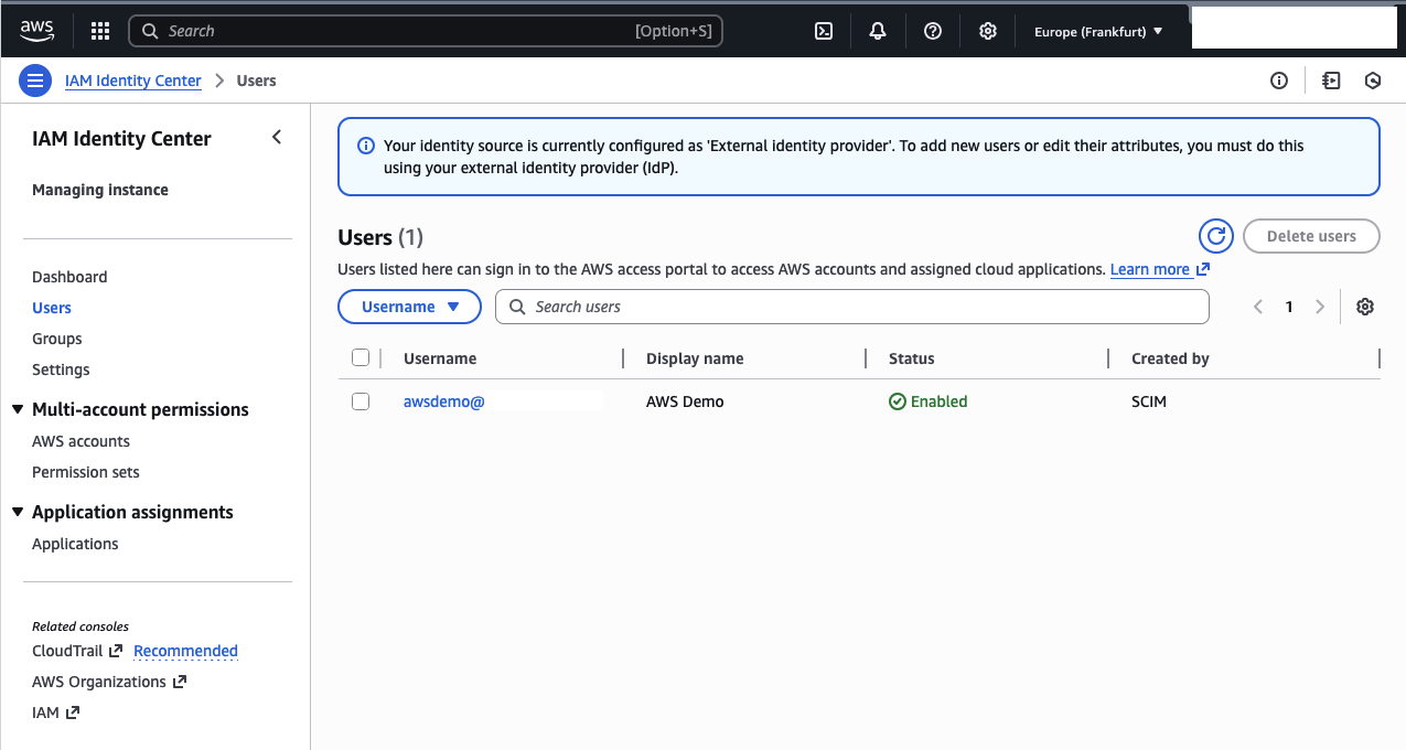 AWS Identity Center User