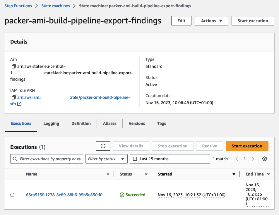 StepFunction Export Findings