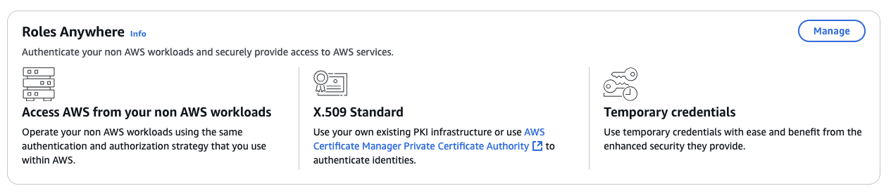 Manage IAM Roles Anywhere