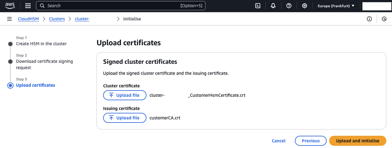 Upload Certificates