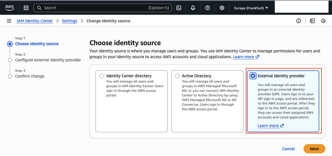 AWS Identity Center External Provider