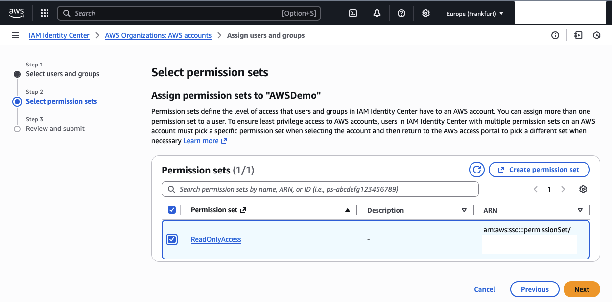 AWS Identity Center Assign Permission Set