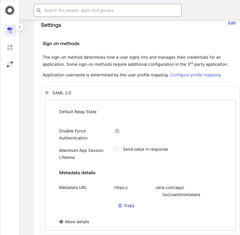 Okta Metadata URL
